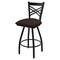 Holland Bar Stool Co 25" Swivel Counter Stool, Black Wrinkle, Rein Coffee Seat X820 - alternate 1